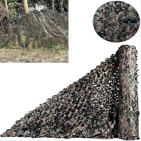 Filet de camouflage pour la chasse 1,5 m x 2, 3, 4, 7, 8, 10 m, Camosystems, filet de camouflage pour tente, auvent, rouleau en vrac, clôture de jardin, cour arrière, US-AOR21,5 x 7 m (1/4)