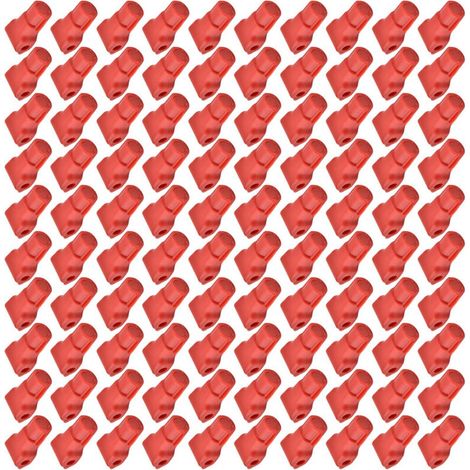 100 cadenas antivol à crochet pour téléphones portables, verrous pour articles de magasin, rouge (6 mm)