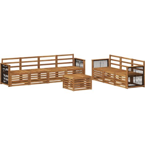 Set divani 8 pz Legno di Acacia Massello vidaXL (1/5)