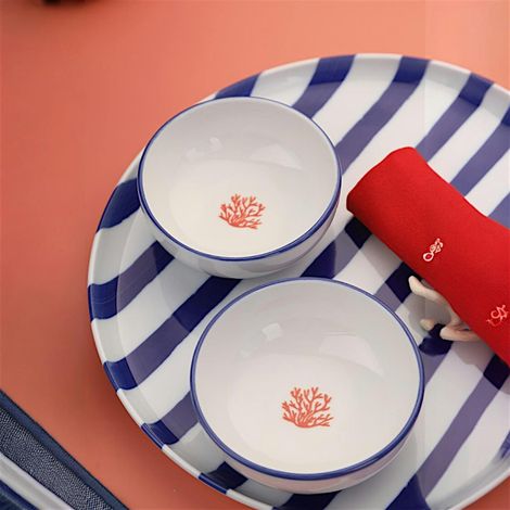 Bol à sauce motif corail en porcelaine (lot de 4) ELDA (1/5)