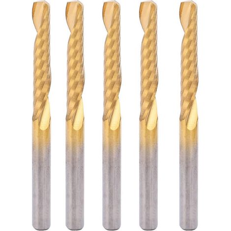 5-teiliges Set HSS-Fräser, einschneidiger Spiralfräser für CNC-Gravur, 4 x 25 x 50 mm