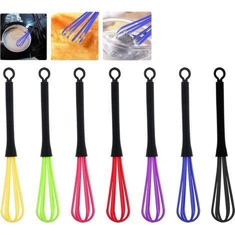 7 Pièces Fouet Cuisine,Cuisine Accessoires,Batteur Manuel,Mini Fouet Cuisine,Petit Fouet Cuisine,Plastique Mini Fouet Ballon Mixer, Outil Fouet de Cuisine pour La Cuisine Ou Teinture d (1/4)