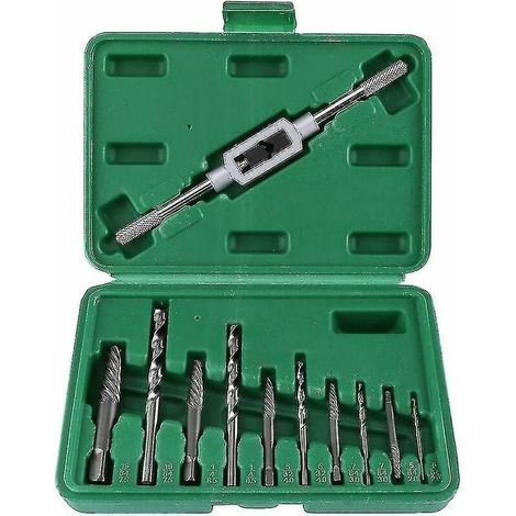 Extractor de tornillos rotos, kit de 11 piezas, juego de extractores de tornillos dañados para quitar pernos rotos o dañados (1/4)