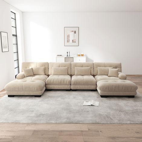 canape salon modulable angle U chenille 5 places OKMYHOME (1/5)