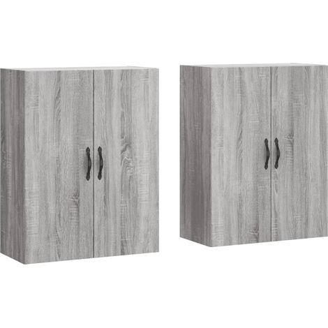 Maison Exclusive - Armadietti a Parete 2 pz Grigio Sonoma in Legno Multistrato