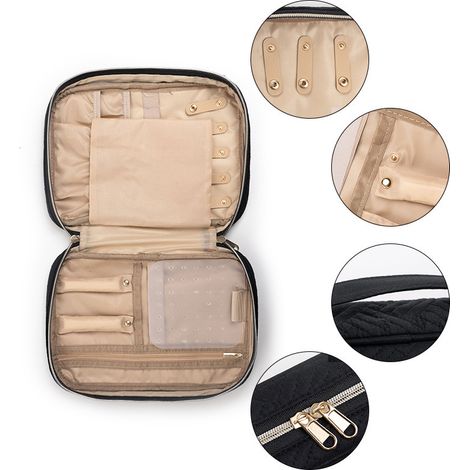 Pochette de rangement pour bijoux voyage Boîte à portable colliers, boucles d'oreilles et bagues (1/5)