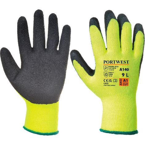 Guante de trabajo Thermal Grip, galga 10 A140 S Negro