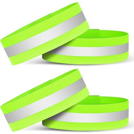 Bandes réfléchissantes, bandes réfléchissantes doubles universelles, bandes de sécurité réfléchissantes pour la course à pied, bandes réfléchissantes néon pour le cyclisme et le jogging, réflecteurs a (1/5)