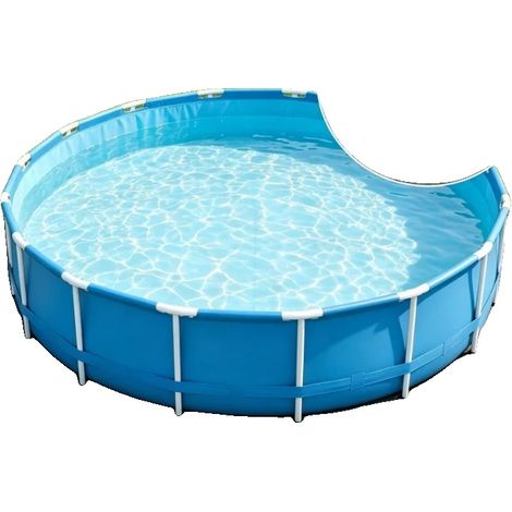 Tapis de liner de piscine, Ø458 cm, géotextile en polyester, forme ronde, épaisseur d'environ 2 mm, densité de tissu 400 g/m² (1/5)