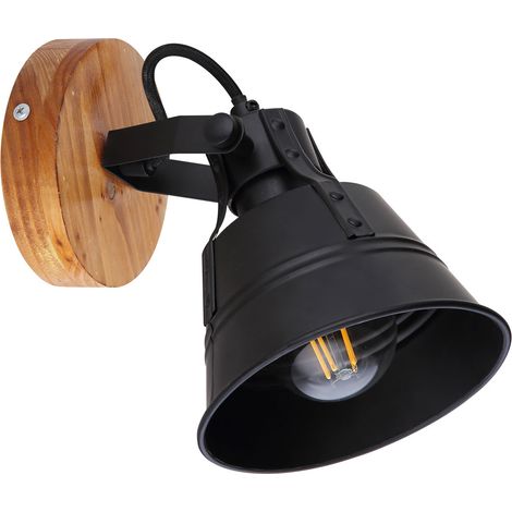 Wand Spot Leuchte Filament verstellbar Wohn Zimmer Beleuchtung Strahler Lampe SCHWARZ im Set inkl. LED Leuchtmittel (1/5)