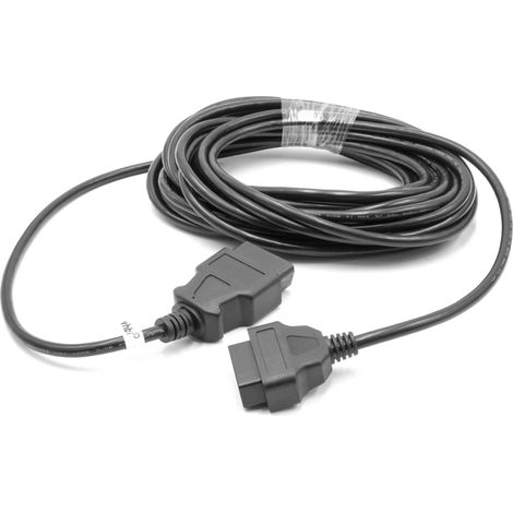 vhbw OBD2 cable de extensión conector 16 pines hembra a 16 pines macho compatible con vehículo, equipos de diagnóstico - 1000cm