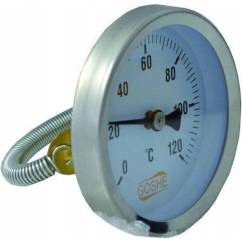 Thermomètre À Sangle - 63 mm - 0 à 120 °C - Pour Chaudières Et Systèmes De Chauffage - 1 Pièce (1/2)