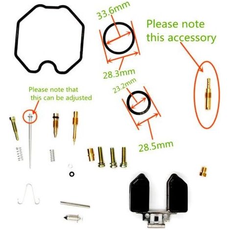Kit de Réparation Carburateur PZ26 Compatible CG125 150 175 200 (1/4)