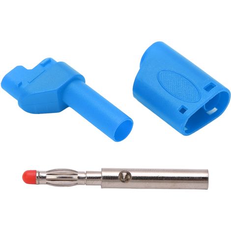 Fiche banane de sécurité 4,0 mm, accessoire de prise isolée moulée par injection en cuivre pur nickelé, tête de lanterne de test, 22.160 21.430 (vendu par lots de 10), bleu. (1/5)