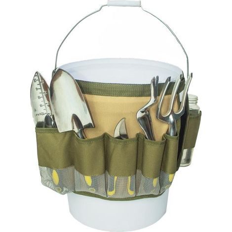 Sac à ceinture de jardinage 35x27cm vert, pochettes multiples, sac pliable en toile Oxford 600D, équipement de bricolage et jardin, rangement pratique pour outils (1/5)