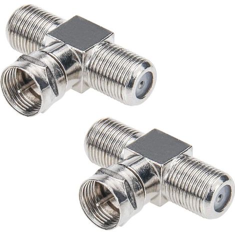 Répartiteur Coaxial - 1 Entrée 2 Sorties RG6 - Pour Antenne TV Satellite Magnétoscope - Lot de 2 (1/5)