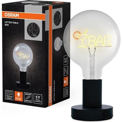 Tischleuchte bar script e27 1,2w schwarz osram - lum853201