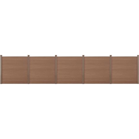 Gartenzaun Getafe WPC mit Pfosten 183x879 cm Braun neu.holz (1/5)