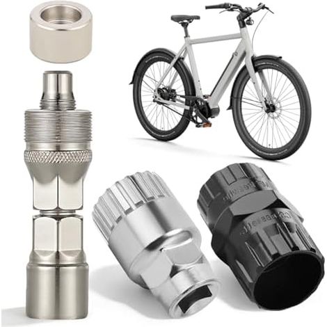 4 Pièces Kit D’Extracteur de Manivelle, Outil 2-en-1 pour Roue Libre et Cassette, Boîtier Pédalier 20 Dents, Extracteur Pedalier Chapeau Pression, Entretien Réparation - (1/5)