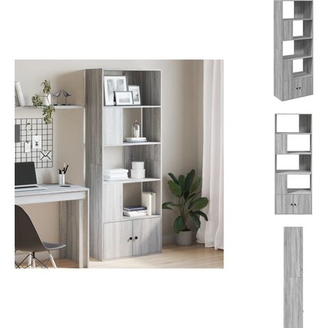 Bücherregal Grau Sonoma 70x36x189 cm Holzwerkstoff - BucheRegal - Holzmöbel - Grau Sonoma - Regal - Aufbewahrung (1/5)