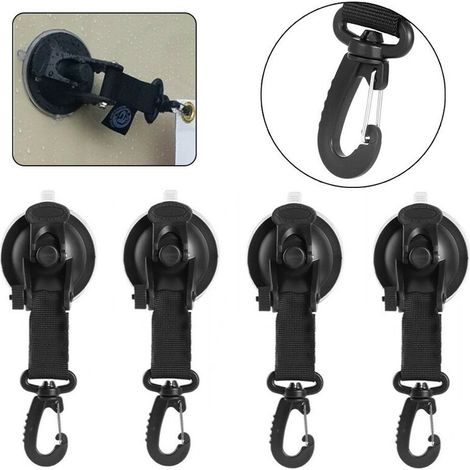 Ahlsen Gancho de montaje con ventosa para coche, lona de acampada, toldo lateral para piscina, tiendas de campaña, montaje Universal, color negro (1/5)