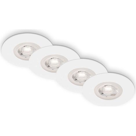 LED Einbauleuchten Einbaulampen Badlampen 4er Set 4,9W IP44 Ø9cm weiß Briloner