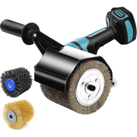 800W Cordless Brush Sander Compatible with 18V, 6-Speed Rotary Knob, 8000RPM Satin Machine for Outdoor Renovation, 2 Flap Brushes and Accessories (without (1/5)