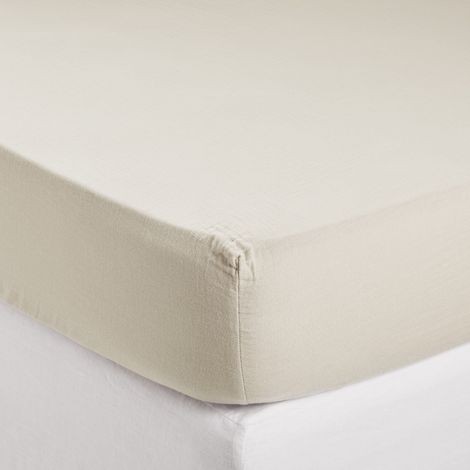 Drap Housse en Gaze de coton lavé LOU (1/4)