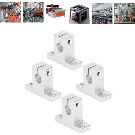 Support vertical à roulement linéaire en aluminium SK10 en 4 pièces pour tiges de mouvement linéaire de 10 mm de diamètre (1/5)