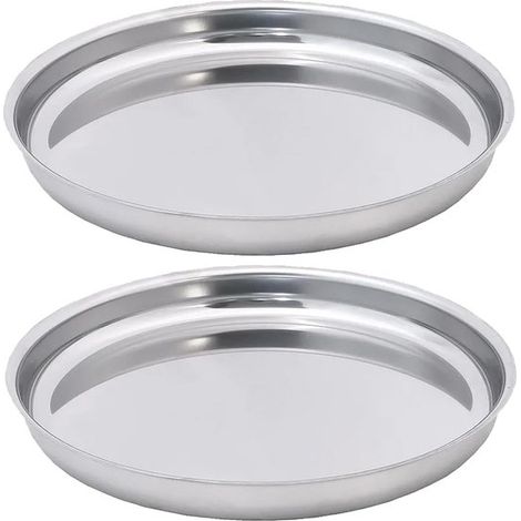 Set di 2 conchiglie per ostriche, ciotola per frutti di mare, ciotola per frutti di mare in acciaio inox, ciotola grande per ostriche, acciaio inox, 34,7 cm, grigio (1/5)