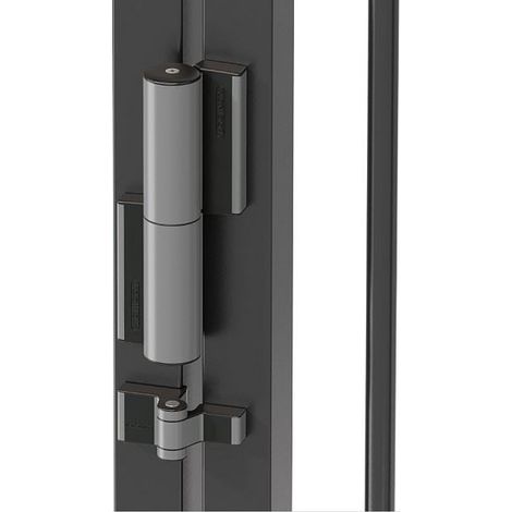 Ferme-porte charnière 180° avec rappel de fermeture hydraulique – Amortissement réglable – Pour portes jusqu'à 75kg – Fixation rapide Locinox