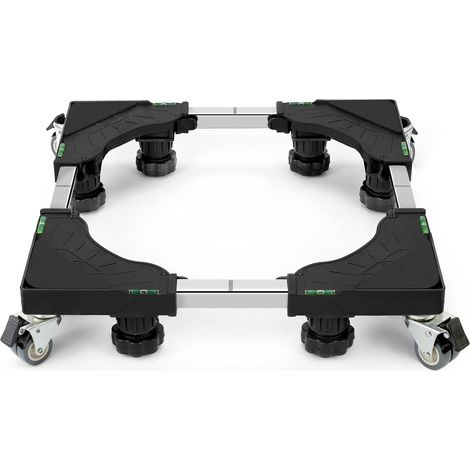 Base para lavadora YMYNY con 4 ruedas bloqueables y 8 patas acolchadas, carga de 300 kg, ancho ajustable de 40 a 62 cm, altura de 11 a 12,5 cm, soporte para electrodomésticos (1/5)