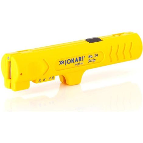 Pince à dénuder JOKARI n° 14 pour câbles ronds ou plats, adaptée aux câbles ronds d'un diamètre extérieur de 4,0 à 13,0 mm, 5/32