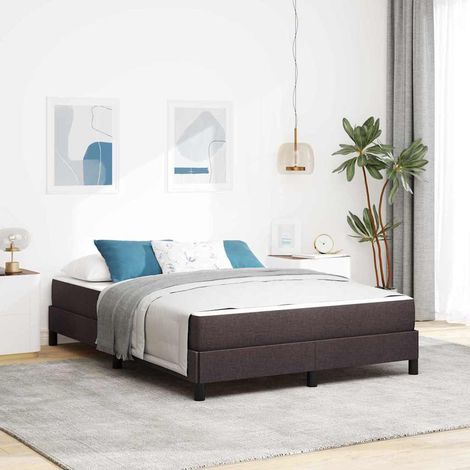 Boxspringbett mit Matratze Dunkelbraun 160 x 200 cm Stoff