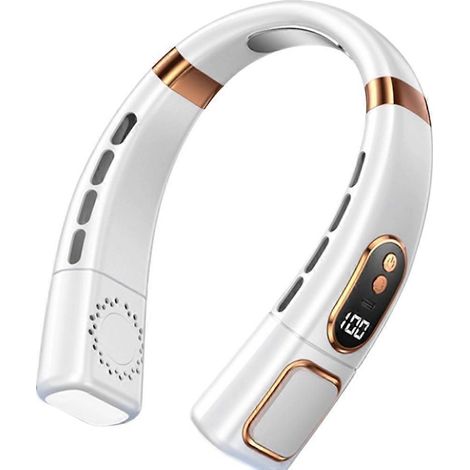 Ventilateur de cou rechargeable personnel portable à piles hands free sur soi USB cou refroidissement pour intérieur A (1/5)