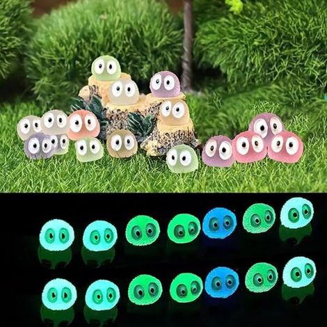 Bardusch - Lot de 35 Accessoires de Jardin féeriques Assortis Figure Esprits de la forêt Brillent dans Le Noir Arbre Elfe Anime décoratif Kodama Décoration de Jardin Décoration de Pot de Jardinage