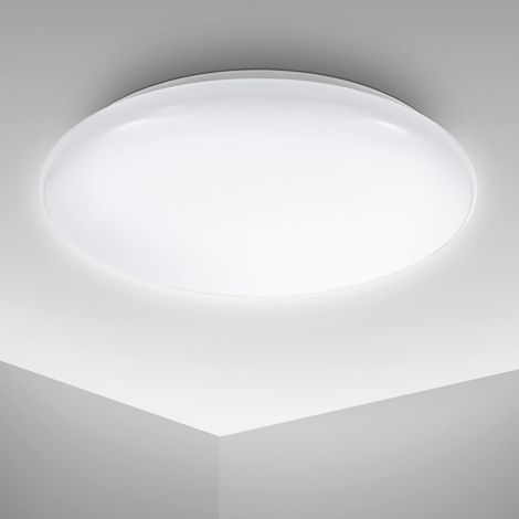 plafonnier rond LED avec platine LED 12W intégrée, blanc, lumière blanche neutre de 4.000K, IP20, 278x65mm (1/5)