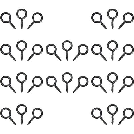 30 crochets à œillet fer noir pour suspension et arrimage (1/5)