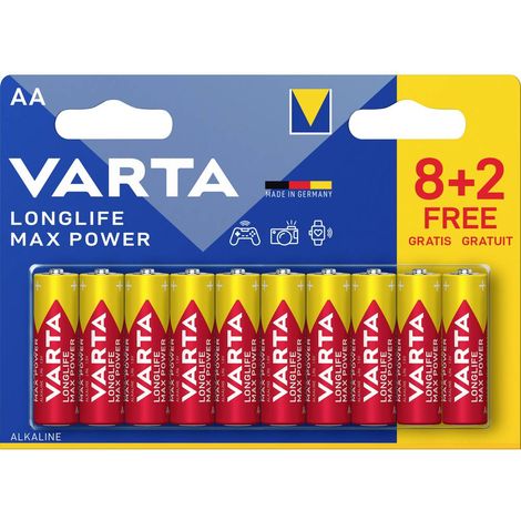 Varta Longlife Max Power AA Blister 10 (8+2) Pile LR6 (AA) alcaline(s) 1.5 V 10 pc(s)