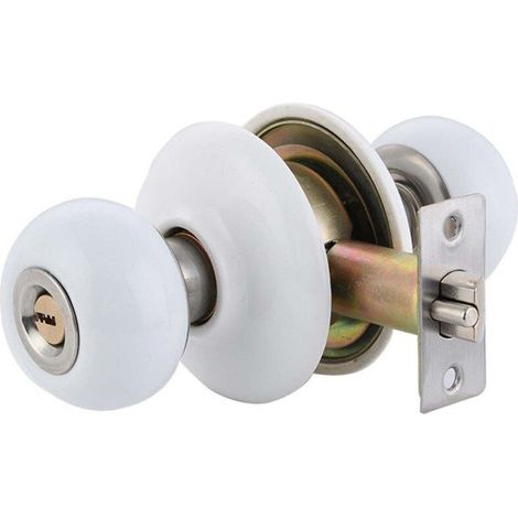 Poignée de porte en céramique avec serrure à clé, pour intérieur et extérieur, chambre ou salle de bain. (1/5)