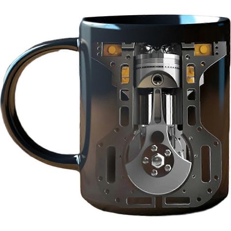 Mug en céramique Novel Engine, tasse à café/à eau, cadeau idéal pour les fêtes de motos et autres événements. (1/5)