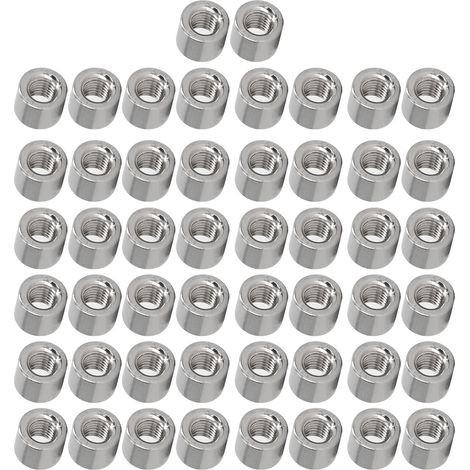 Écrous de raccord femelle M6 résistants à la rouille, kit de 50 pièces, connecteurs ronds pour usage domestique et extérieur (1/5)
