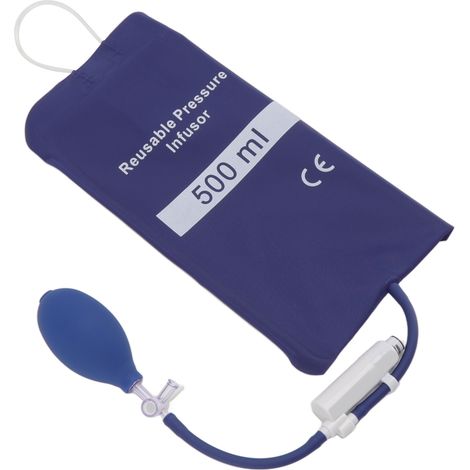 Poche de perfusion sous pression en TPU étanche à l'air et sans fuite, 500 ml, avec indicateur de pression pour les soins