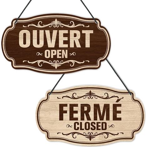 Open/Closed Sign, Reversible PVC Double Sided Door Panel, Suitable for Restaurants, Clubs, Cafes and Hotels (1/3)