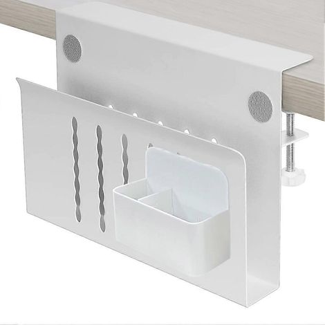 Rangement latéral de bureau, rangement sous bureau, organiseur de bureau suspendu en acier, support pour ordinateur portable avec porte-stylo, support de rangement de bureau, B (1/5)