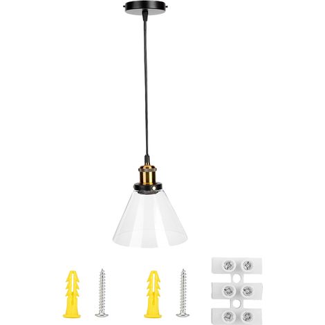 Ortviai Suspension LED moderne en verre avec douille E27 – pour salon, cuisine, café ou couloir – 110-220 V (1/5)