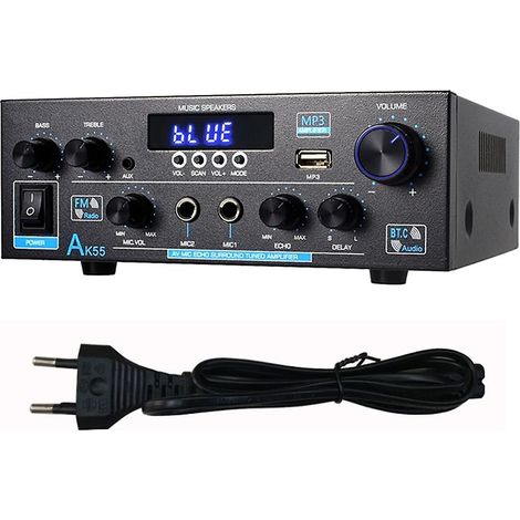 Amplificateur audio AK55 2.0 canaux Hi-Fi numérique Bluetooth, amplificateur numérique USB, prise UE (1/5)