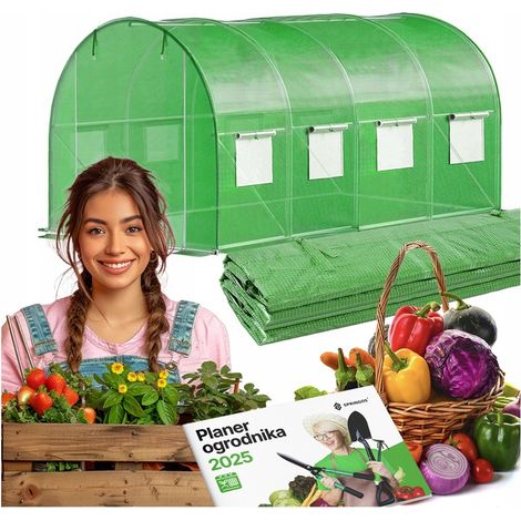 PELLICOLA SOSTITUTIVA PER TUNNEL DA GIARDINO IN PLASTICA 4,5x2x2m UV-4 SERRA RIVESTIMENTO (1/5)