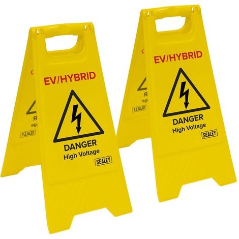 Sealey EV19 EV/Hybrid Floor Warning Signs - Pack of 2