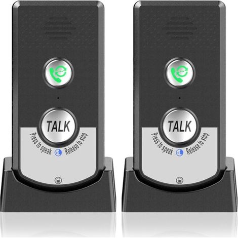 Set de 2 interphones sans fil pour maison - Appel bidirectionnel - Longue portée - Pour personnes âgées - Portable. (1/5)